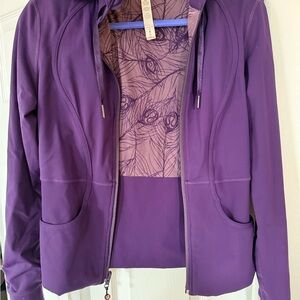 lululemon athletica Women's Purple Hooded Zip Jacket with Patterned Lining